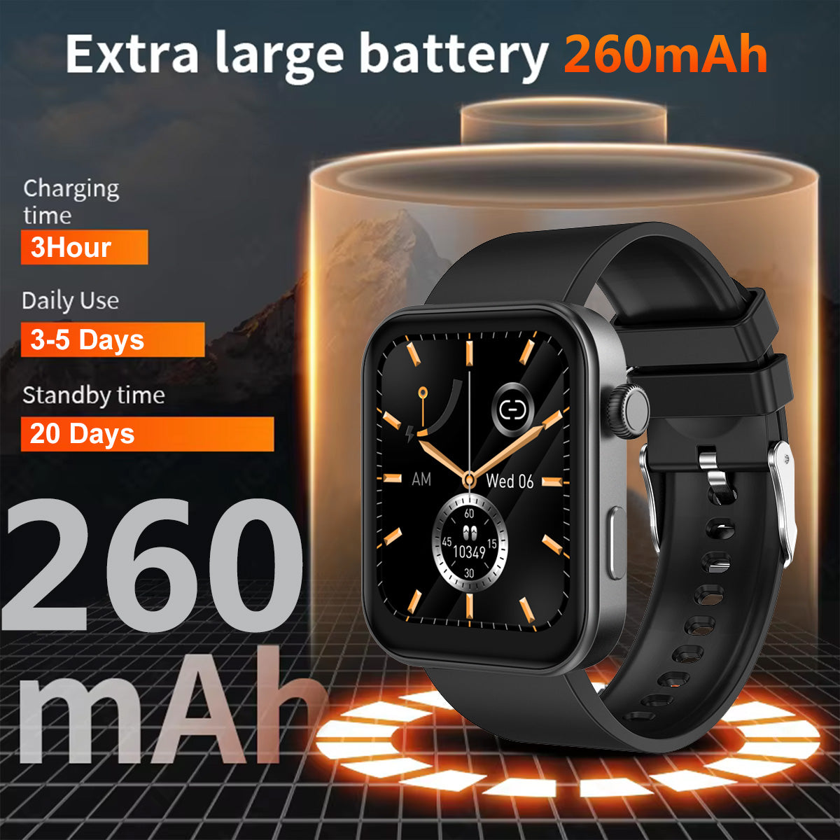 COANR One Men Women Sports  Smart Watch, 1.85-inch HD Screen, Wireless Call , Step/Calorie/ Counting, Information Reminder, Weather Forecast, Multiple Dial, Music Playback Control, Calculator, Calendar, For Android/iOS Smartwatch