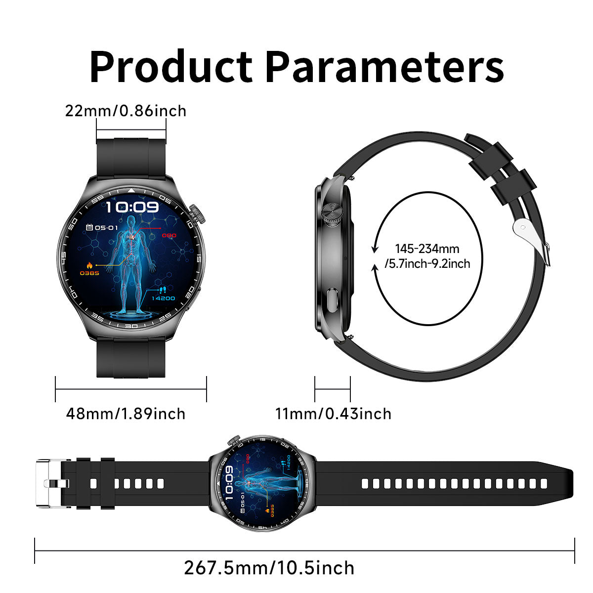 COANR Pro Men Outdoor Sports Smartwatch, HD Screen, 360*360 Resolution, 100+Sport Modes, zinc Alloy Body, Holiday/birthday Gift, Step Counting, Wireless calls, Message received, Multiple Dials, Calendars, For iPhone Android