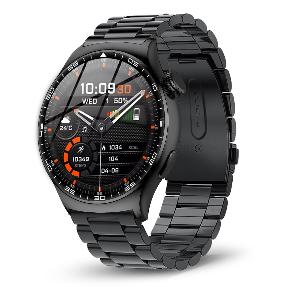 COANR Pro Men Outdoor Sports Smartwatch, HD Screen, 360*360 Resolution, 100+Sport Modes, zinc Alloy Body, Holiday/birthday Gift, Step Counting, Wireless calls, Message received, Multiple Dials, Calendars, For iPhone Android